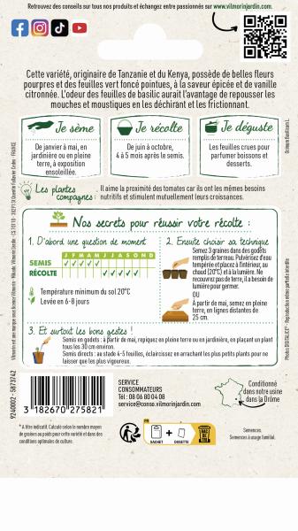 Aromatiques - Basilic Blue Spice - Cuisine du Monde - MEDIA_PACKAGING_VERSO